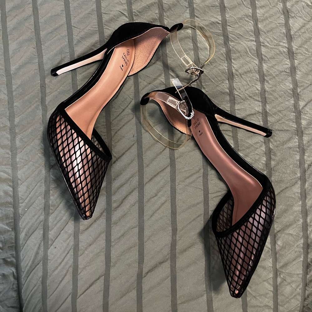 Mesh Black Heels